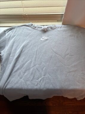 Nike Light Grey Sweatshirt with White Embroidered Swoosh